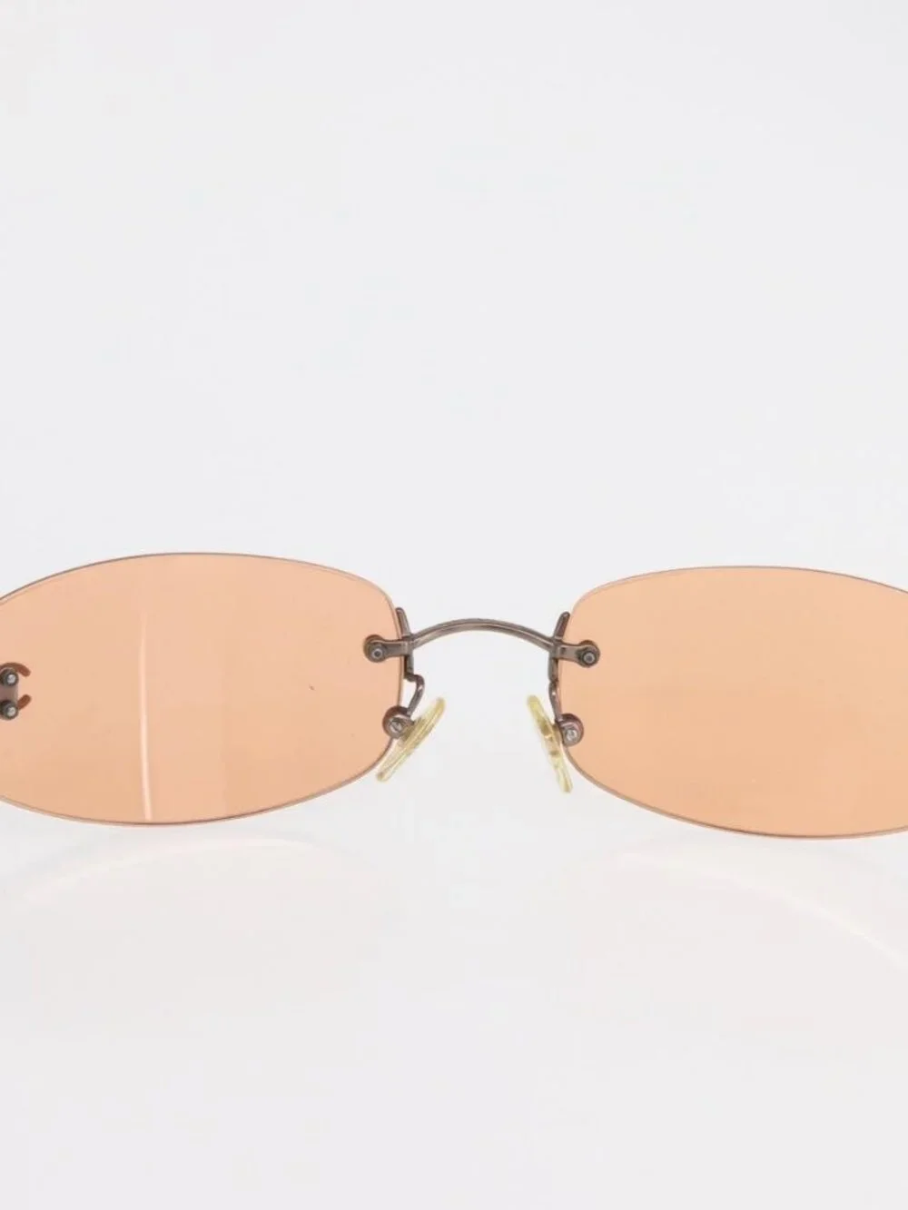 CHANEL Sunglasses metal Orange CC Auth ka2083 display picture 1